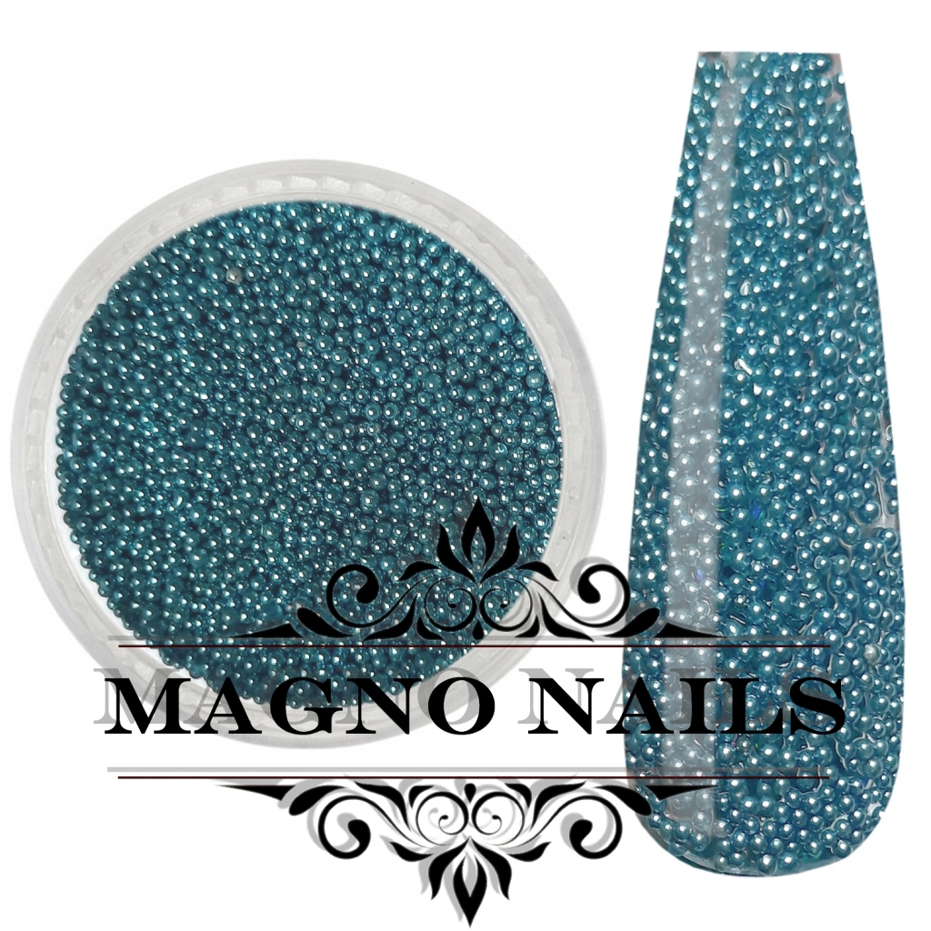 Nail Art Glasperlen - Glas Beads - blau metallic Nägel Nail art Nailart Nageldesign Nagel